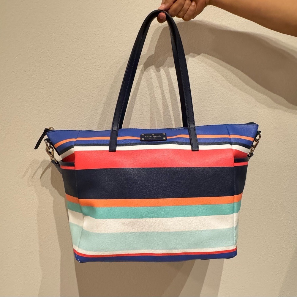 Kate Spade Laurel Way Striped Beach Tote Shoulder Baby Diaper Bag  Multicolor